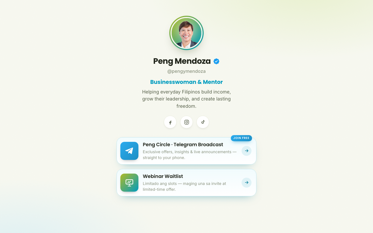 pengmendoza.com/links — official link in bio